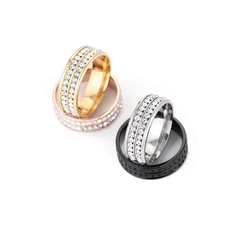 Stainless Steel Rings For Women Jewelry Silver Double Row Crystal Ring Men Wedding Promise Rings Femme Engagement Ring Female G
Stainless Steel Rings For Women Jewelry Silver Double Row Crystal Ring Men Wedding Promise Rings Femme Engagement Ring Female G