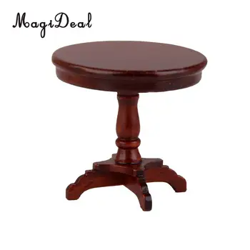 Wooden Furniture Round Tea Coffee Table Desk for 1:12 Dollhouse Garden/Room Decoration Brown
Wooden Furniture Round Tea Coffee Table Desk for 1:12 Dollhouse Garden/Room Decoration Brown