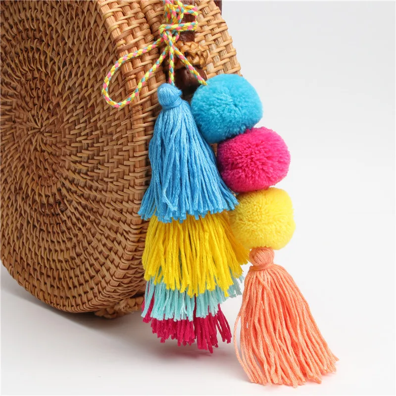 VRTREND 1pcs Handmade Pompom Tassel for beach bag Decorative Big Tassel length tassel for Straw bag accessory free shipping 
VRTREND 1pcs Handmade Pompom Tassel for beach bag Decorative Big Tassel length tassel for Straw bag accessory free shipping