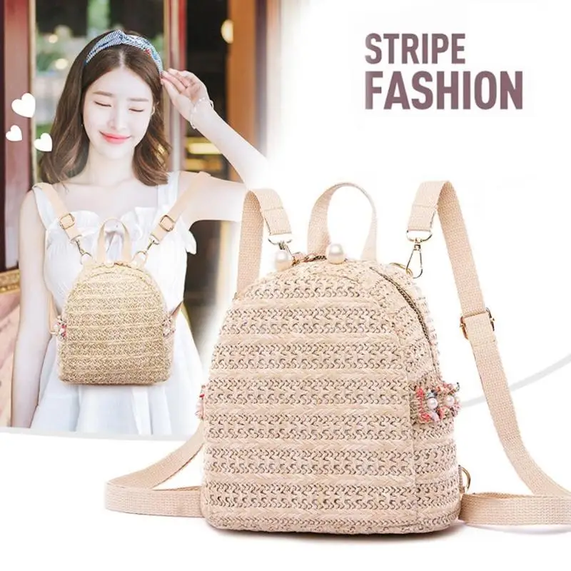 2019 New Beach Boho Women Backpack Straw Pearl Schoolbag Large Capacity for Teenage Girls Daily Beach Style Shoulder Bags
2019 New Beach Boho Women Backpack Straw Pearl Schoolbag Large Capacity for Teenage Girls Daily Beach Style Shoulder Bags