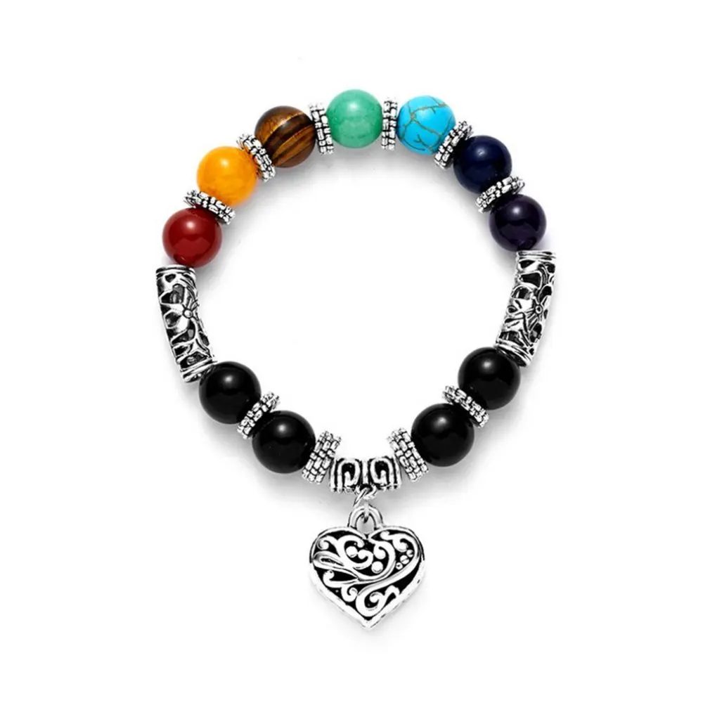 Color Seven Chakras Heart Pendant Bracelet Fashion Personalized Wild Women Bracelet Jewelry Best Gift
Color Seven Chakras Heart Pendant Bracelet Fashion Personalized Wild Women Bracelet Jewelry Best Gift