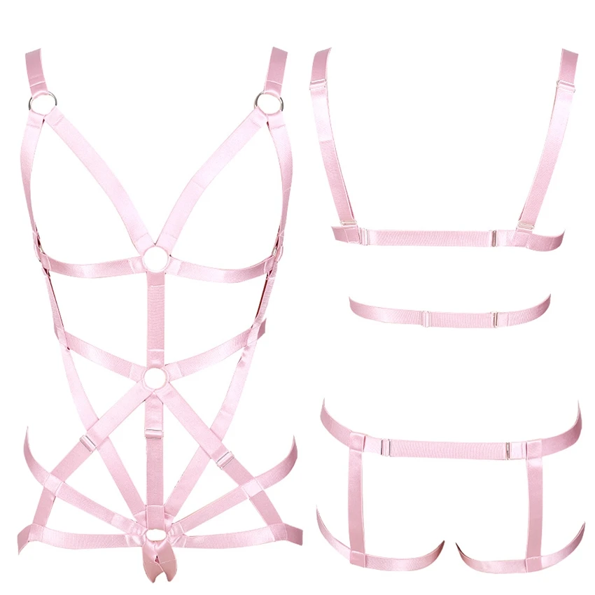 Pink Full Body Harness Bra for Women Strappy Tops Hollow Out Sexy Lingerie Set Plus Size Elastic Adjust Goth Club Dance Rave
Pink Full Body Harness Bra for Women Strappy Tops Hollow Out Sexy Lingerie Set Plus Size Elastic Adjust Goth Club Dance Rave