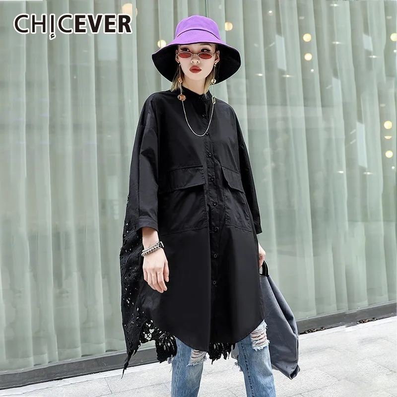 CHICEVER Spring Casual Back Hollow Out Women Shirt Square Collar Batwing Sleeve Button Loose Plus Size Female Blouse 2019 Tide
CHICEVER Spring Casual Back Hollow Out Women Shirt Square Collar Batwing Sleeve Button Loose Plus Size Female Blouse 2019 Tide