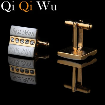 QiQiWu Gold Personalized Cufflinks Engraved Customized Cuff Links Jewelry Wedding Gifts for Men Guests Man Acc With Gift Box
QiQiWu Gold Personalized Cufflinks Engraved Customized Cuff Links Jewelry Wedding Gifts for Men Guests Man Acc With Gift Box