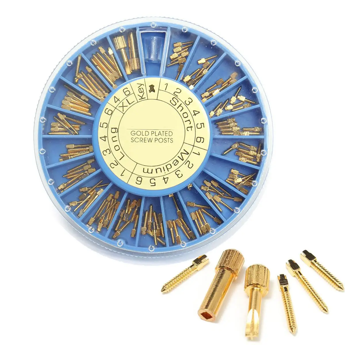 120pcs/box Dentist Conical Screw Posts Kits Conical Nordin Dental Material Gold Plated Tapered Refills Files With 2 Key
120pcs/box Dentist Conical Screw Posts Kits Conical Nordin Dental Material Gold Plated Tapered Refills Files With 2 Key