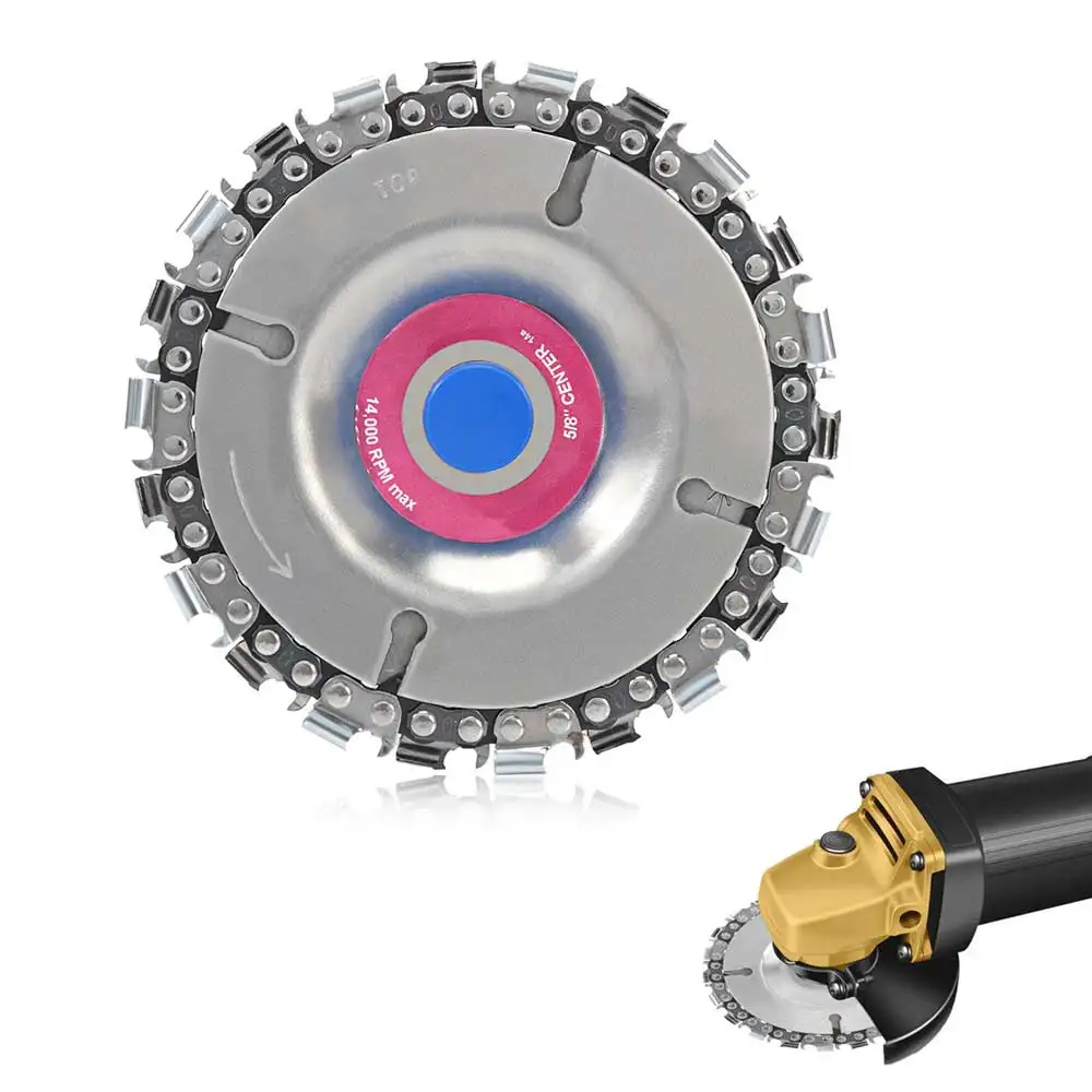 Woodworking 4" Angle Grinder Chain Plate Wood Carving Disc Cutting Tool Grinding And Slotting For 100/115 Angle Grinder
Woodworking 4" Angle Grinder Chain Plate Wood Carving Disc Cutting Tool Grinding And Slotting For 100/115 Angle Grinder
