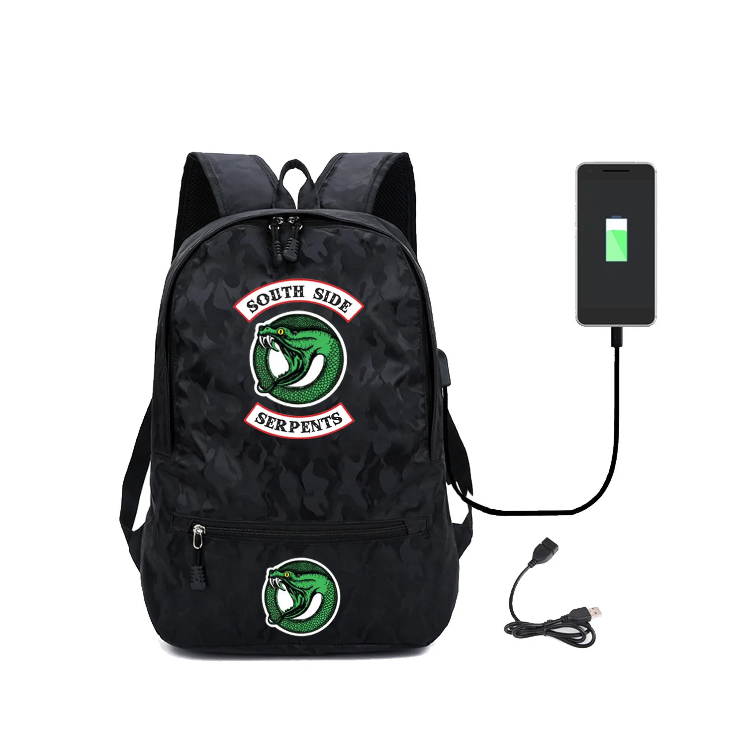 RIVERDALE Valley Town South Side Serpents Series Camouflage Fund Usb Charge Backpack Korean Computer Package
RIVERDALE Valley Town South Side Serpents Series Camouflage Fund Usb Charge Backpack Korean Computer Package