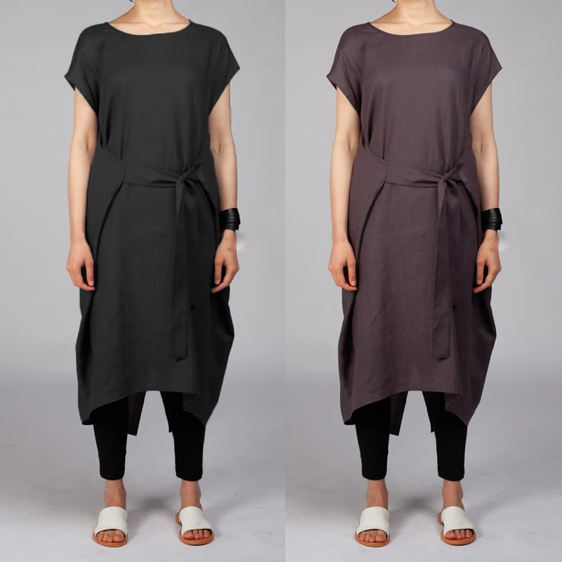 2019 Celmia Vintage Linen Dress Women Casual Loose Belt Summer Beach Dresses Ladies Split Short Sleeve Midi Vestidos Femme S-5XL
2019 Celmia Vintage Linen Dress Women Casual Loose Belt Summer Beach Dresses Ladies Split Short Sleeve Midi Vestidos Femme S-5XL