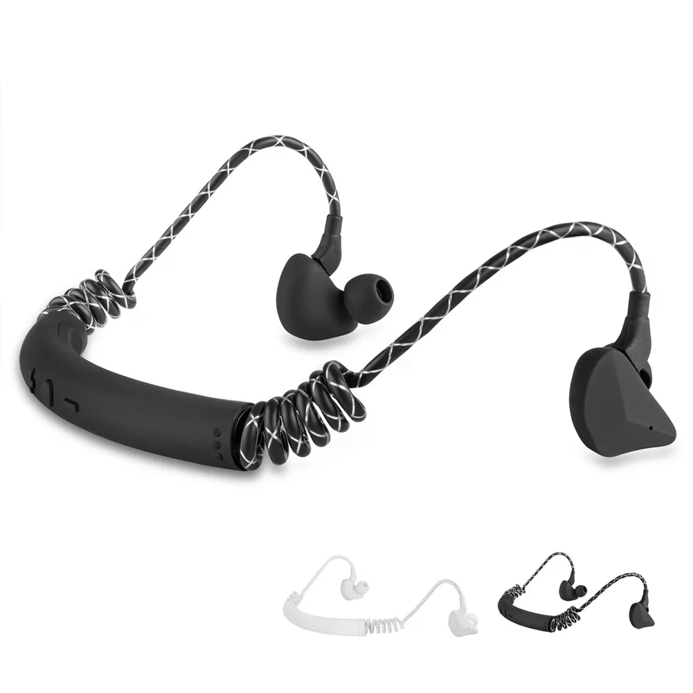 

Flexible Rear-Mounted Wireless Sports Bluetooth Headphone SweatProof Ear-Hook Earpiece Bass Headset Running Earphone With Mic