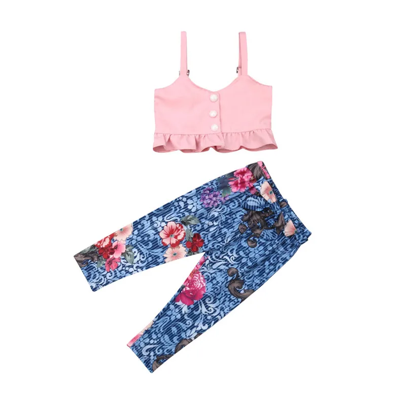 Fashion Kid Baby Girls Party Sets Ruffle Button Sling Crop Tops Floral Long Pencil Pants 2Pcs Girl Clothing Outfits 1-6Y
Fashion Kid Baby Girls Party Sets Ruffle Button Sling Crop Tops Floral Long Pencil Pants 2Pcs Girl Clothing Outfits 1-6Y