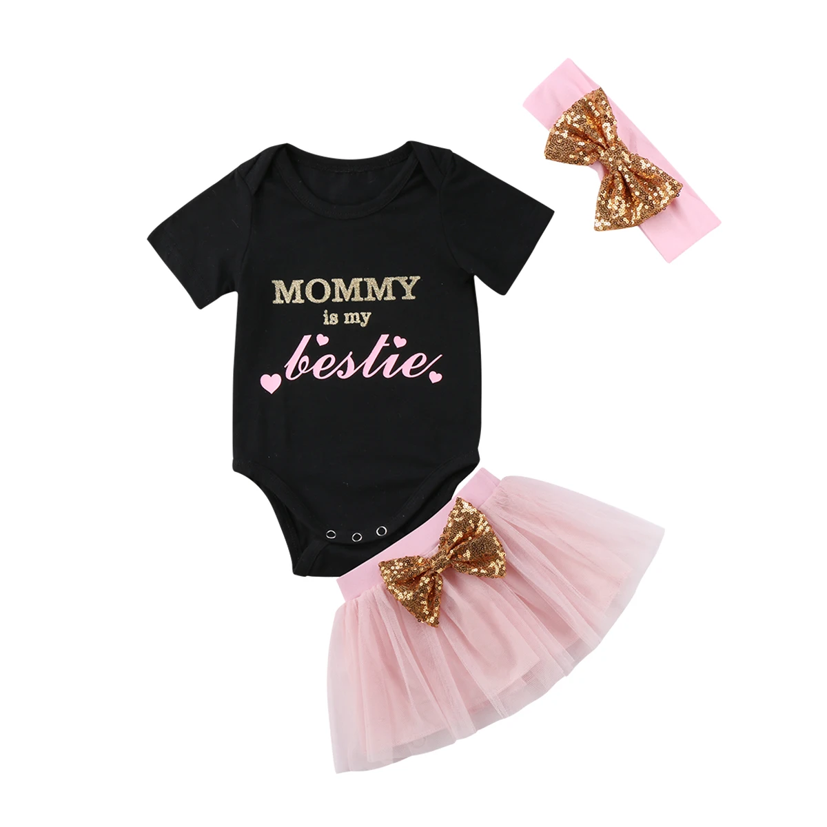 MOMMY is my besties Newborn Infant Baby Girl Bodysuit Top+Tutu Skirt Headbands Summer Outfits Clothes Set
MOMMY is my besties Newborn Infant Baby Girl Bodysuit Top+Tutu Skirt Headbands Summer Outfits Clothes Set
