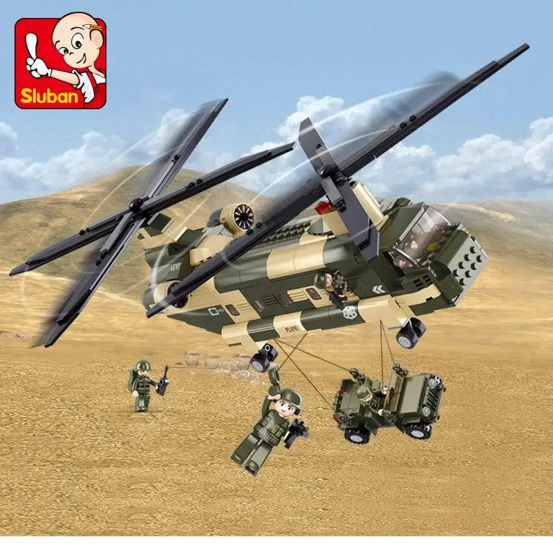 Sluban B0508 Army Military Transport Helicopter Jeep Battle 3D Model DIY Building Blocks Bricks Assembly Toy fit Legoings no Box
Sluban B0508 Army Military Transport Helicopter Jeep Battle 3D Model DIY Building Blocks Bricks Assembly Toy fit Legoings no Box