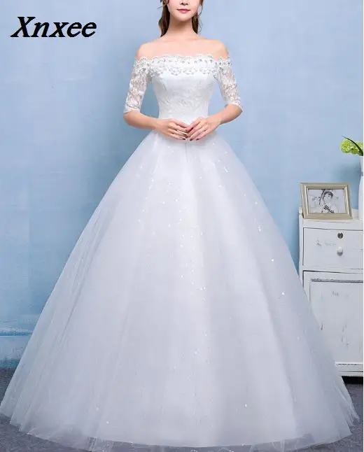 Xnxee 2018 Vestidos De Novia Boat neck Lace Sleeves Dresses White Cheap Bride Frocks Real Picture Plus size Xnxee
Xnxee 2018 Vestidos De Novia Boat neck Lace Sleeves Dresses White Cheap Bride Frocks Real Picture Plus size Xnxee