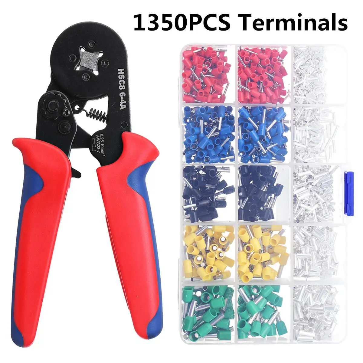 1350pcs Terminals Connector Wire Terminal Kit Crimper Plier Wire Stripper Tool Bootlace Cooper Ferrules Kit Set Wire Terminal
1350pcs Terminals Connector Wire Terminal Kit Crimper Plier Wire Stripper Tool Bootlace Cooper Ferrules Kit Set Wire Terminal