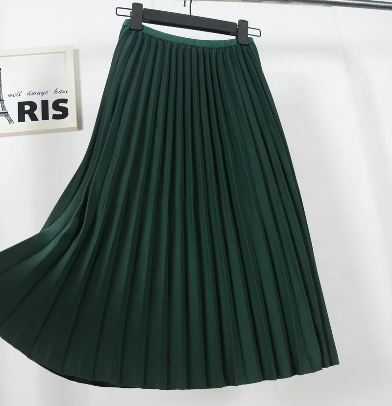 PEONFLY Fashion Elegant Pleated Skirt Women High Waist Solid Color Ankle Length Elastic Casual Skirt 8 Colors Available
PEONFLY Fashion Elegant Pleated Skirt Women High Waist Solid Color Ankle Length Elastic Casual Skirt 8 Colors Available