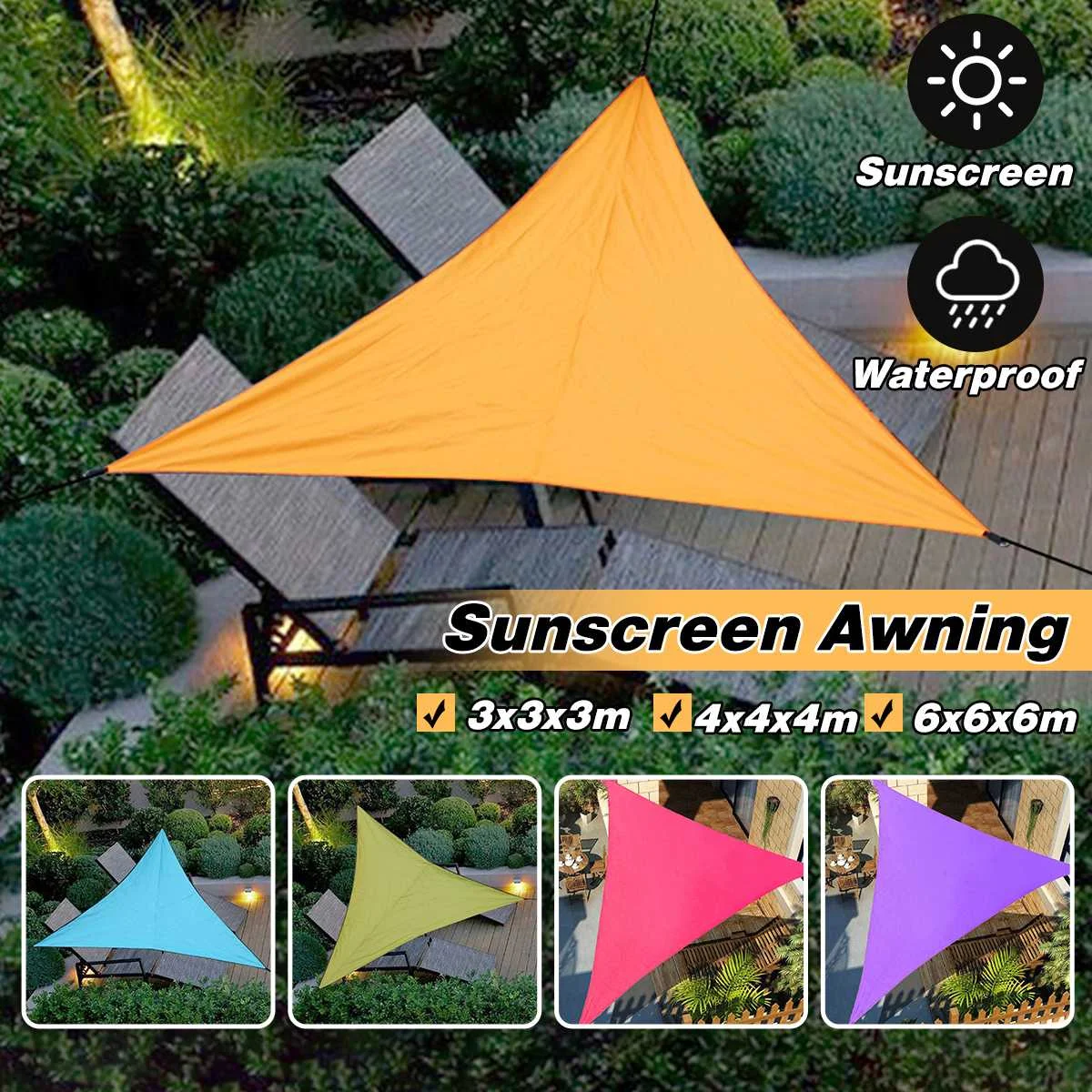 3/4/6m Size Outdoor Shade Sunscreen Waterproof Triangular UV Sun Shade Sail Combination Net Triangle Outdoor Sun Sail Tent
3/4/6m Size Outdoor Shade Sunscreen Waterproof Triangular UV Sun Shade Sail Combination Net Triangle Outdoor Sun Sail Tent