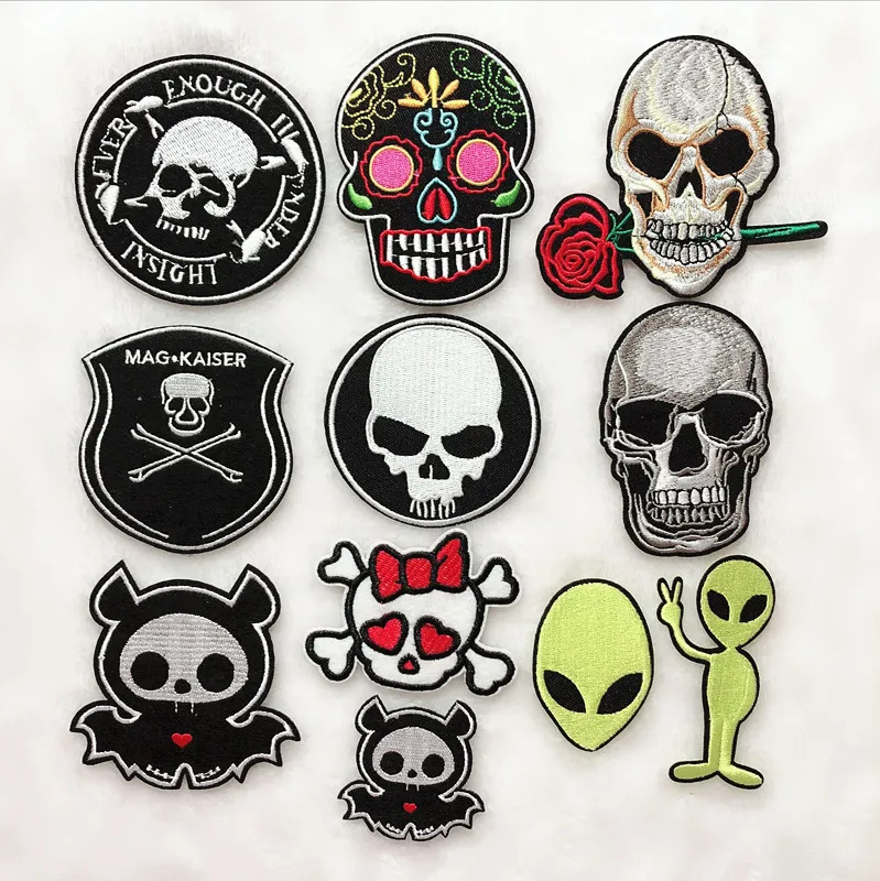 PGY 1 PCS Punk Series Embroidery Patches Iron T-Shirt Jackets Coats Sew on Fabric Clothes Skeleton Skull Appliques Free Delivery 
PGY 1 PCS Punk Series Embroidery Patches Iron T-Shirt Jackets Coats Sew on Fabric Clothes Skeleton Skull Appliques Free Delivery