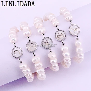 8Pcs Nature Pearl Beads with Paved CZ Shell 26 Letters Connector Bracelet For Women Girl Trendy Charm Jewelry
8Pcs Nature Pearl Beads with Paved CZ Shell 26 Letters Connector Bracelet For Women Girl Trendy Charm Jewelry