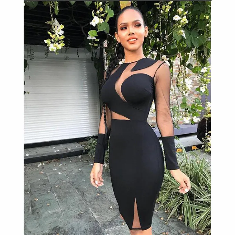 Black Long Sleeve Secy Slim Party Club Dress Vestidos Sexy Midi Pencil Bodycon Bandage Dresses Slim High Waist Knee-Length Dress
Black Long Sleeve Secy Slim Party Club Dress Vestidos Sexy Midi Pencil Bodycon Bandage Dresses Slim High Waist Knee-Length Dress