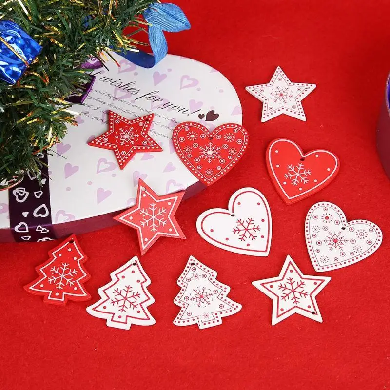 10pcs/set White Red Christmas Tree Ornament Wooden Hanging Pendants Angel Snow Bell Elk Star Christmas Decorations for Home
10pcs/set White Red Christmas Tree Ornament Wooden Hanging Pendants Angel Snow Bell Elk Star Christmas Decorations for Home