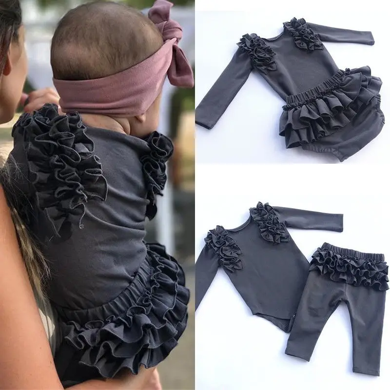 Two styles 2pcs Toddler Baby Girls Ruffles Romper Clothes Set Tops Romper Bodysuit Long Pants Shorts Outfit
Two styles 2pcs Toddler Baby Girls Ruffles Romper Clothes Set Tops Romper Bodysuit Long Pants Shorts Outfit