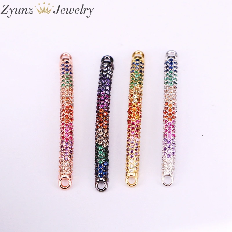 10PCS ZYZ336-6837 Rainbow CZ Micro connector -Pave Crystal Zirconia thick bar beads, Accessories 
10PCS ZYZ336-6837 Rainbow CZ Micro connector -Pave Crystal Zirconia thick bar beads, Accessories