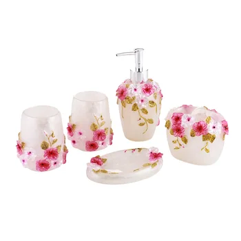 Custom Resin Bathroom Set Five Pieces Set Home Bathroom Crafts Romantic Manor Wash Supplies
Custom Resin Bathroom Set Five Pieces Set Home Bathroom Crafts Romantic Manor Wash Supplies