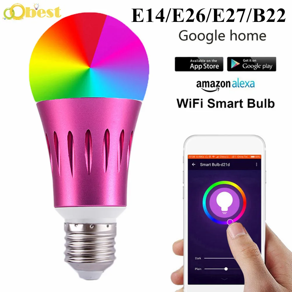 2019 Smart LED light Bulb WiFi Voice Remote Control Light Magic RGB E14 E26 E27 B22 LED Lamp For Alexa Google Home Dropship BTZ1
2019 Smart LED light Bulb WiFi Voice Remote Control Light Magic RGB E14 E26 E27 B22 LED Lamp For Alexa Google Home Dropship BTZ1