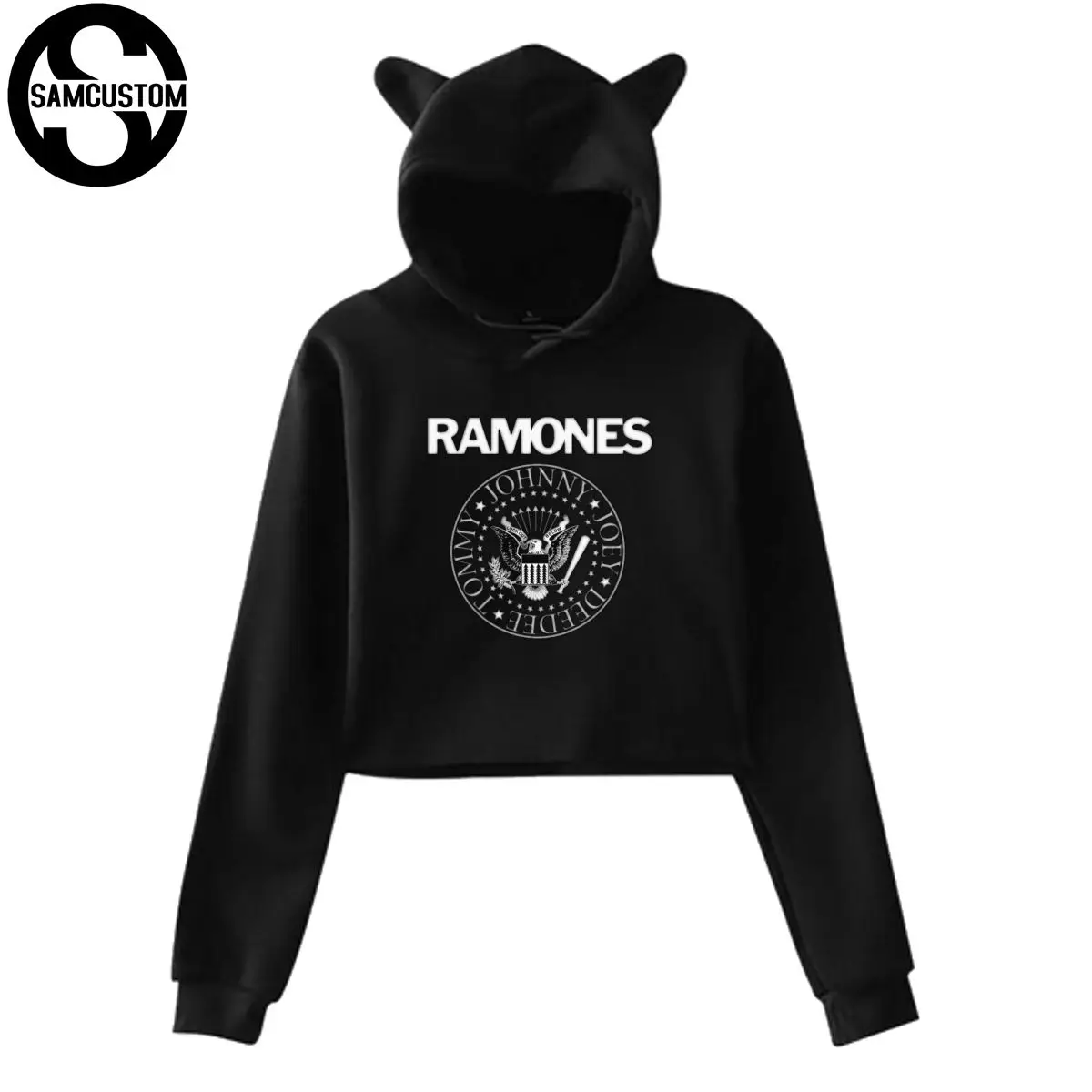 SAMCUSTOM Ramones 3D print Women's Cat Ear midriff Long Sleeve Hoodie Sexy girl Leisure Sweatshirt Hooded Pullover
SAMCUSTOM Ramones 3D print Women's Cat Ear midriff Long Sleeve Hoodie Sexy girl Leisure Sweatshirt Hooded Pullover