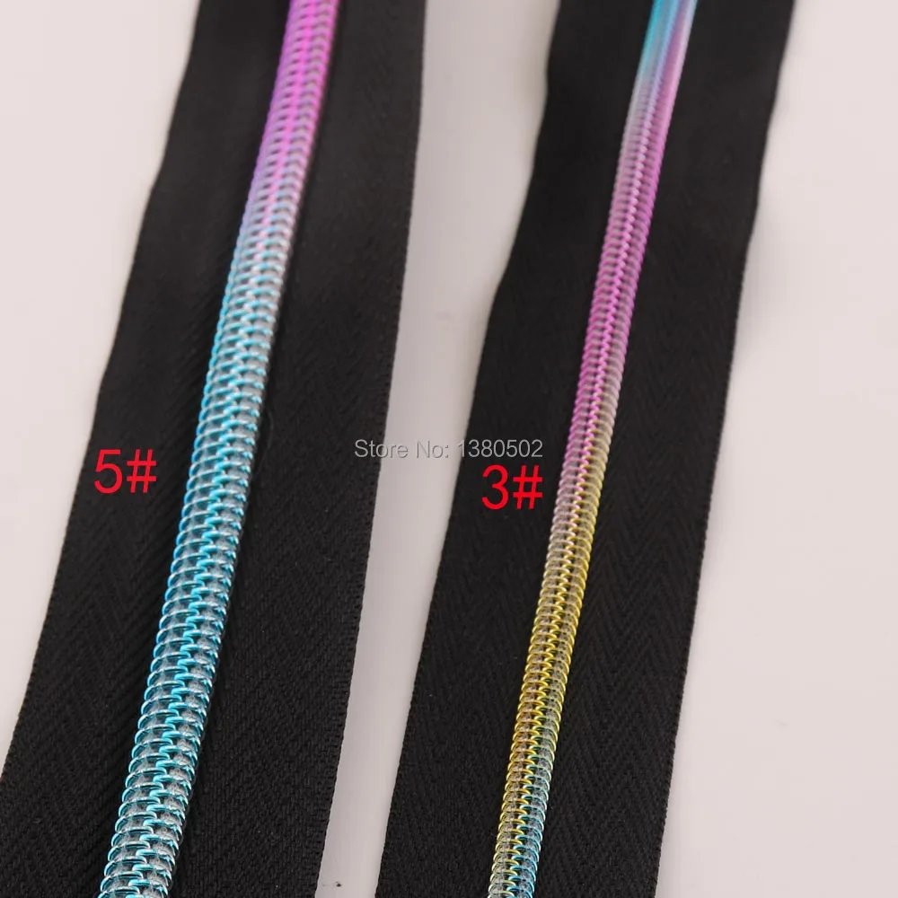 

10Yards 3# 5# rainbow Color Nylon Teeth Zippers Fashion Decoration zipper for bags shoes garment luggage sewing Accessories