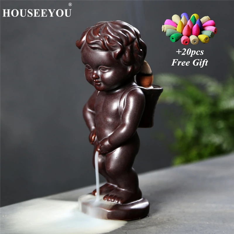 20Pcs Incense Cones + Ceramic Boy Piss Backflow Incense Burners Home Decor Waterfall Decorative Incense Holder Zen Aroma Censer
20Pcs Incense Cones + Ceramic Boy Piss Backflow Incense Burners Home Decor Waterfall Decorative Incense Holder Zen Aroma Censer
