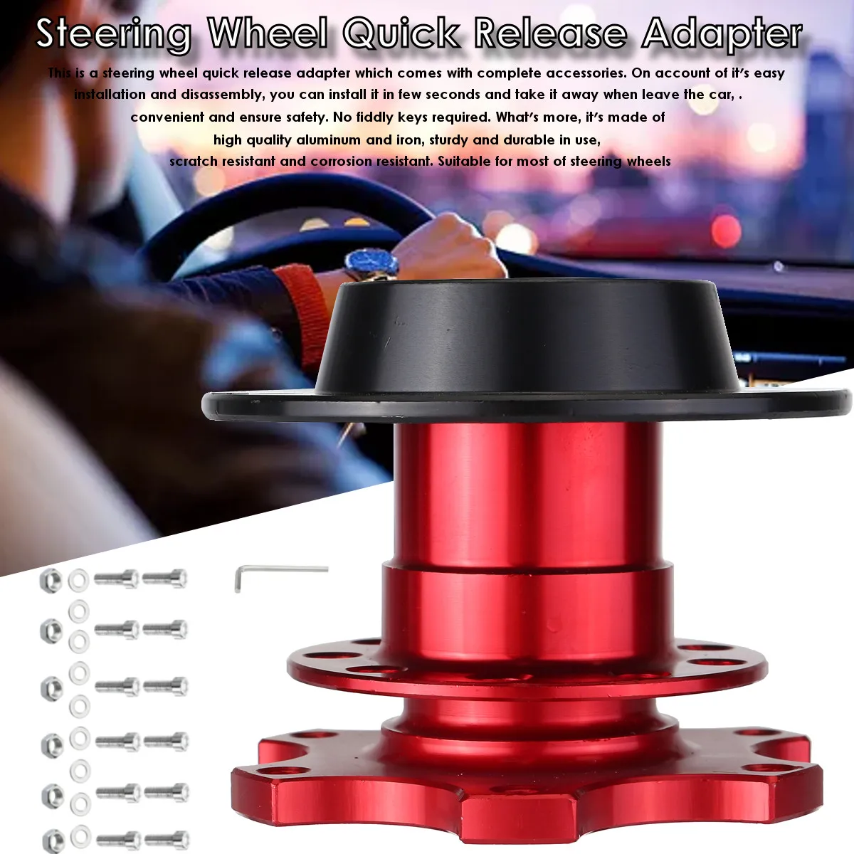 Red Aluminum Universal Car HUB Racing Sport Steering Wheel Quick Release Adapter Snap Off Tool Boss Kit Auto Accessories
Red Aluminum Universal Car HUB Racing Sport Steering Wheel Quick Release Adapter Snap Off Tool Boss Kit Auto Accessories