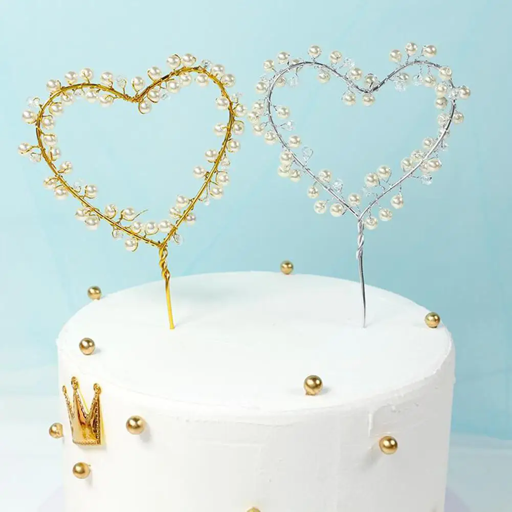 1PC Sweet Loving Heart Shape Iron Wire Pearl Decor Cake Topper Dessert Decoration Wedding Party Lovely Gifts
1PC Sweet Loving Heart Shape Iron Wire Pearl Decor Cake Topper Dessert Decoration Wedding Party Lovely Gifts