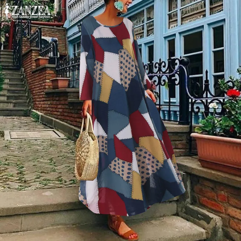 Bohemian Maxi Dress ZANZEA 2019 Women's Summer Sundress Printed Casual Party Vestidos Fashion Long Sleeve Patchwork Robe Femme
Bohemian Maxi Dress ZANZEA 2019 Women's Summer Sundress Printed Casual Party Vestidos Fashion Long Sleeve Patchwork Robe Femme