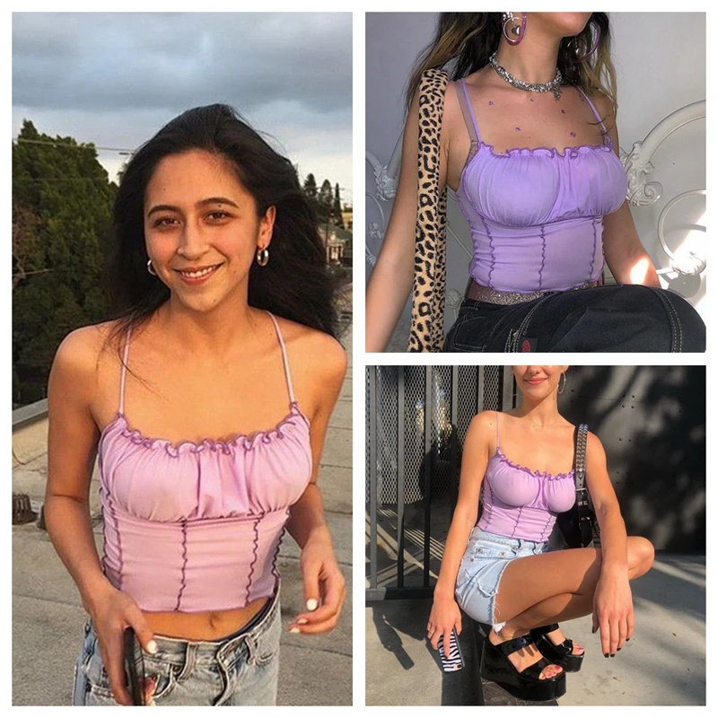 Women Sexy Casual Strappy Stretch Elastic Tank Top Vest Ruffles Sleeveless Crop Top Camisole Top
Women Sexy Casual Strappy Stretch Elastic Tank Top Vest Ruffles Sleeveless Crop Top Camisole Top