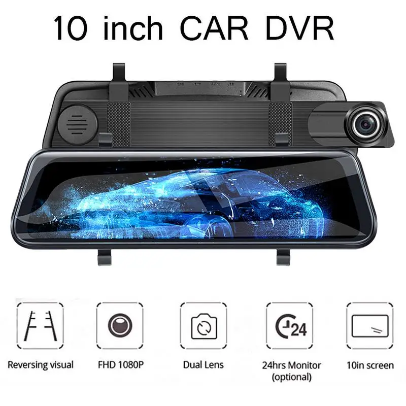 10 Inch Car Rearview Mirror DVR Camera Dual Lens Full HD 1280P Video Registrator Recorder Dash Cam Auto Driving Date Recorder
10 Inch Car Rearview Mirror DVR Camera Dual Lens Full HD 1280P Video Registrator Recorder Dash Cam Auto Driving Date Recorder