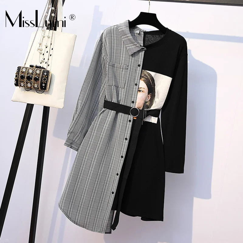 XL-5XL Plus Size Women Long Sleeve Dress Spring 2019 Streetwear Print Knitted Cotton Long T-shirt Patchwork Plaid Shirt Dresses
XL-5XL Plus Size Women Long Sleeve Dress Spring 2019 Streetwear Print Knitted Cotton Long T-shirt Patchwork Plaid Shirt Dresses