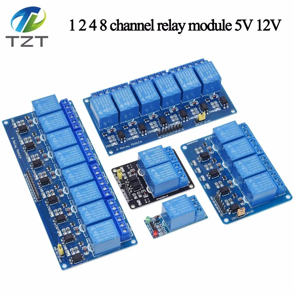 Релейный модуль 5 в 1 2 4 6 8 каналов с оптроном. выход 12 канальный релейный для arduino