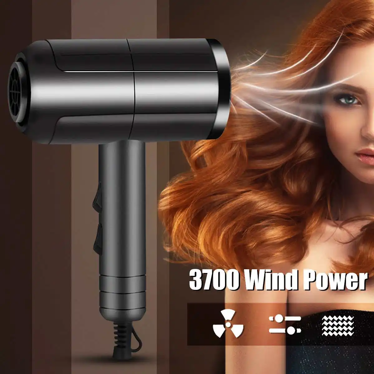 

2000W 220V Black Professional Anion Hair Dryer Large Power Hair Repairing Hairdryer Air Blower Constant Temperature Blower