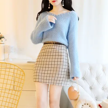 Autumn 2018 Winter Plaid Skirts Nail Pullover Sweater Top Clothes Two Piece Clothing Set Women Outfits Vestido Twinset Basic
Autumn 2018 Winter Plaid Skirts Nail Pullover Sweater Top Clothes Two Piece Clothing Set Women Outfits Vestido Twinset Basic