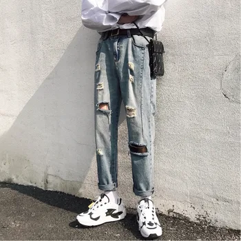 Summer New Jeans Men Fashion Washed Casual Torn Holes Denim Pants Man Streetwear Hip Hop Loose Cowboy Trousers Male Clothes
Summer New Jeans Men Fashion Washed Casual Torn Holes Denim Pants Man Streetwear Hip Hop Loose Cowboy Trousers Male Clothes