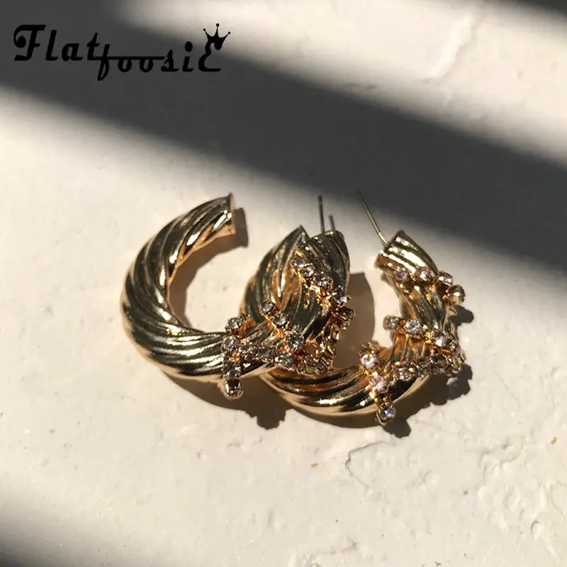Flatfoosie Round Circle Metal Stud Earrings For Women Crystal Earring Gold Silver Color Alloy Geometric Creative Wedding Jewelry
Flatfoosie Round Circle Metal Stud Earrings For Women Crystal Earring Gold Silver Color Alloy Geometric Creative Wedding Jewelry