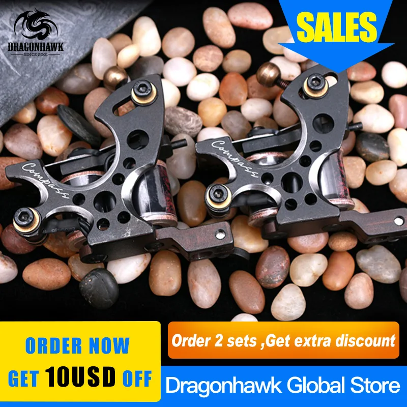 Top Quality Compass Tattoo Machine Shader And Liner Gun 10 Wraps Steel Frame Copper Coils Tattoo Supplies
Top Quality Compass Tattoo Machine Shader And Liner Gun 10 Wraps Steel Frame Copper Coils Tattoo Supplies