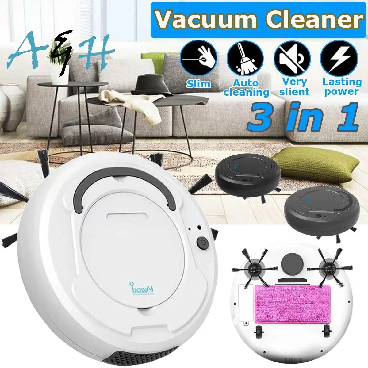 Rechargeable Auto Cleaning Robot Smart Sweeping Robot Floor Dirt Dust Hair Noiseless Vacuum Sweeper for Home Office Cleaner
Rechargeable Auto Cleaning Robot Smart Sweeping Robot Floor Dirt Dust Hair Noiseless Vacuum Sweeper for Home Office Cleaner