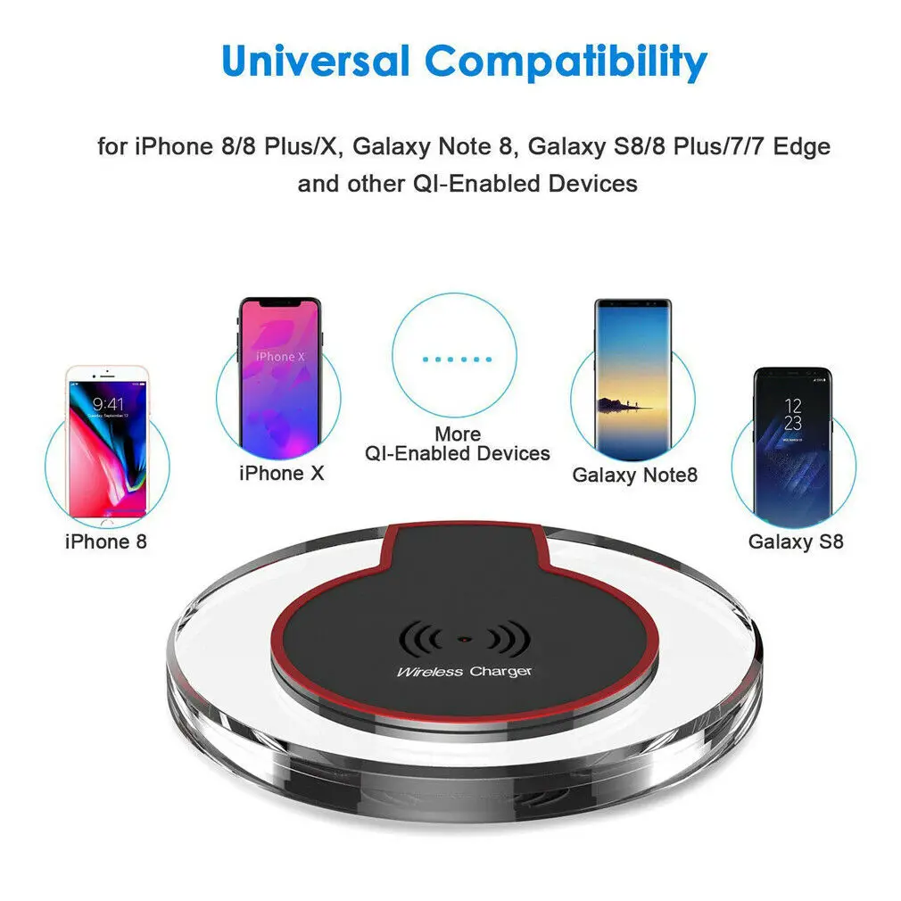 Hot 2019 Mobile Phone Holders With Qi Wireless Fast Charger Clear Charging Pad for iPhone & Samsung Moto Phones Stands
Hot 2019 Mobile Phone Holders With Qi Wireless Fast Charger Clear Charging Pad for iPhone & Samsung Moto Phones Stands