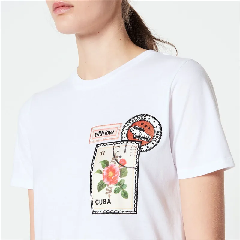 Runway 2019 Floral Stamp Embroidery Women White T-Shirt Tops Fashion Summer Short Sleeve Girl Casual tshirt Clothes
Runway 2019 Floral Stamp Embroidery Women White T-Shirt Tops Fashion Summer Short Sleeve Girl Casual tshirt Clothes