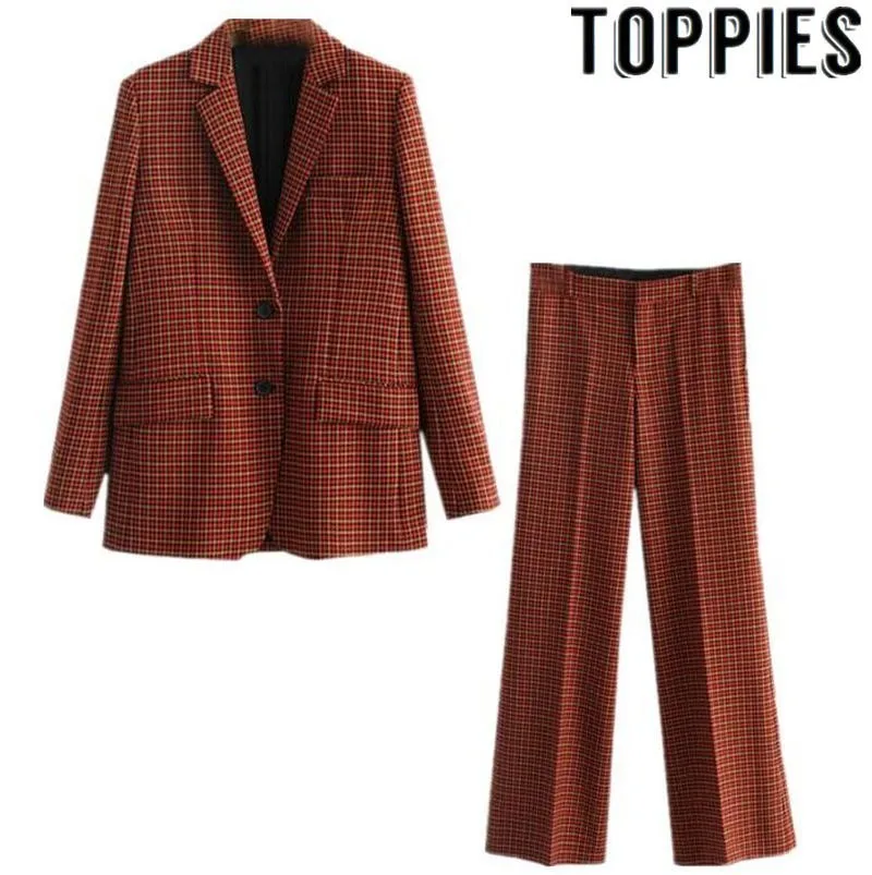 2019 Autumn Plaid Blazer Retro Vintage Checkered Straight Pants Pant Suits For Women Ropa Formal Mujer
2019 Autumn Plaid Blazer Retro Vintage Checkered Straight Pants Pant Suits For Women Ropa Formal Mujer