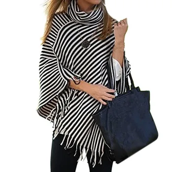 Striped Scarf High Collar Pashmina For Women Tassel Ponchos Warm Scarves Top Winter Shawl Capes
Striped Scarf High Collar Pashmina For Women Tassel Ponchos Warm Scarves Top Winter Shawl Capes