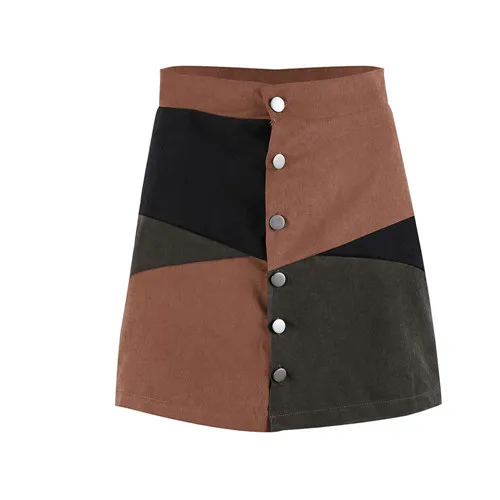 Fashion Women Ladies Patchwork Skirts Autumn Winter High Waist Short Skirt Casual A-line Mini | Женская одежда