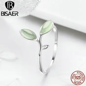 BISAER 925 Sterling Silver Tree Leaves Leaf Tree Buds Adjustable Ring Open Finger Rings for Women Wedding Jewelry Anel ECR453
BISAER 925 Sterling Silver Tree Leaves Leaf Tree Buds Adjustable Ring Open Finger Rings for Women Wedding Jewelry Anel ECR453